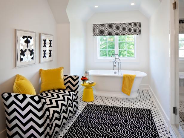 black and white bathroom decor ideas + hgtv pictures | hgtv