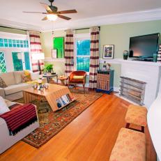 Eclectic Green Living Room