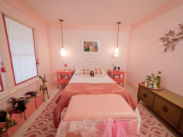 Girly Retro-Inspired Pink Bedroom | HGTV