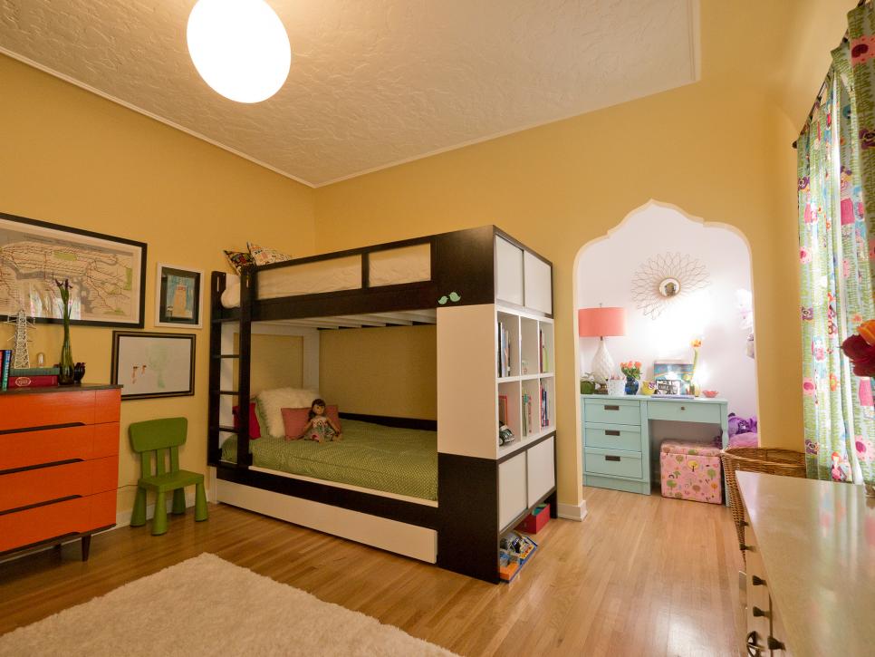 Shared Kids Room With Contemporary Bunk Beds Hgtv