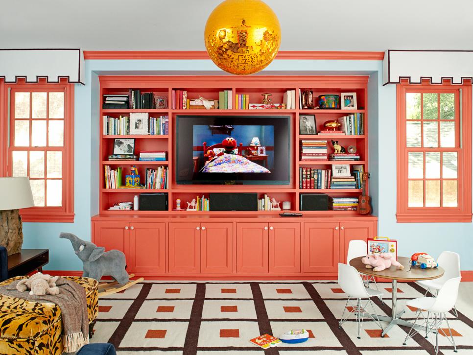 Coral Colored Living Room Decor