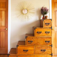 Wooden Dresser With Unique Stacked Design 