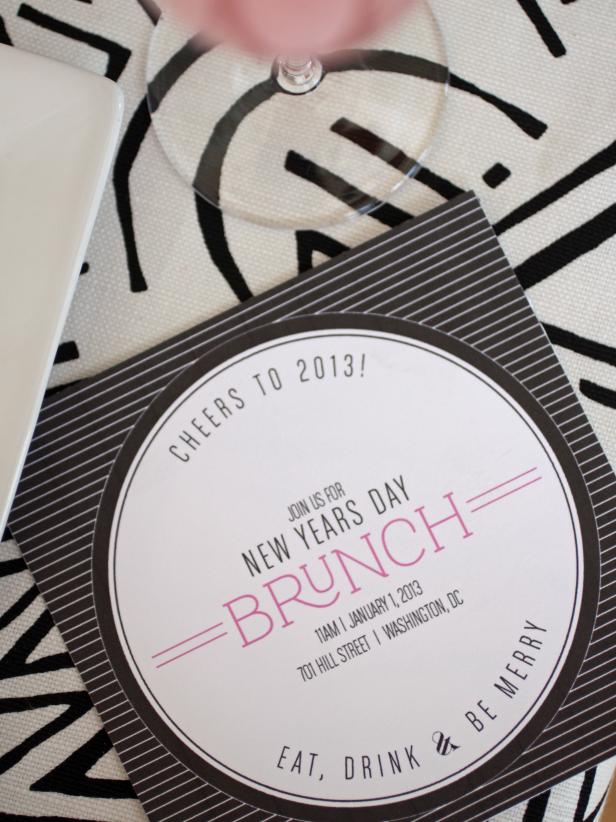 Party invitation for New Year's Day brunch