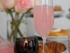 Pink brunch sparkling wine cocktail