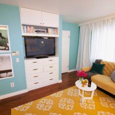 Bedroom Transformation: TV Room with a Colorful Flair 