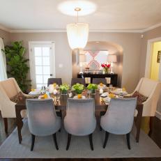 Neutral Dining Room That Mixes a Variety of Styles