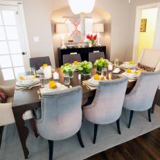 Formal Dining Room With Glamorous Touches
