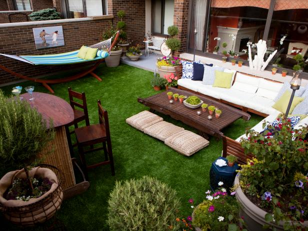 Eclectic Enclosed Patio With Hammock And Sectional Hgtv
