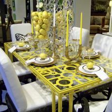Dining Room Table Set With Yellow Decor