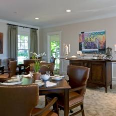 Traditional Neutral Dining Room With Buffet