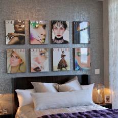 Urban Glam Bedroom With Magazine Art