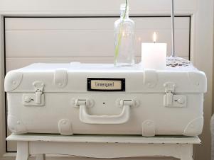 Repurposed Suitcase as Bedside Table