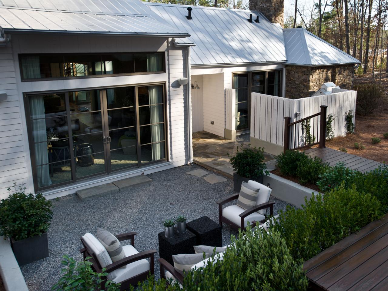 Contemporary Courtyard with Outdoor Living Room Set | HGTV Contemporary Courtyard with Outdoor Living Room Set | HGTV on Outdoor Living Room Set id=21089