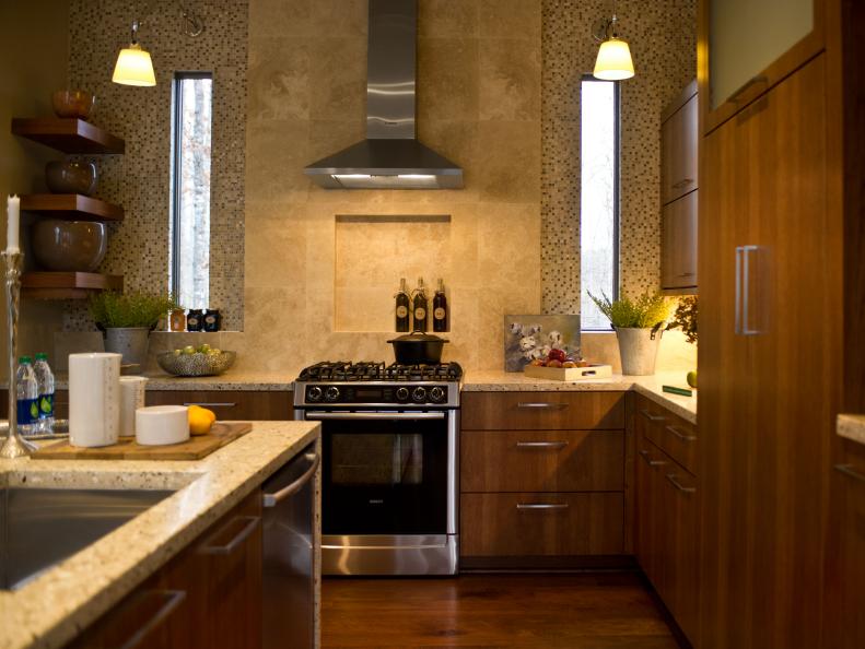Neutral Kitchen With Mosaic Tile