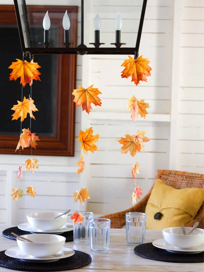 Colorful Fall Leaf Chandelier