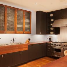 Contemporary Kitchen Cabinets With Hand-Cut Aluminum Screens