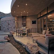 Palm Springs Modern Patio With Neutral Furnishings