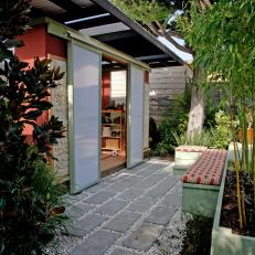Asian Outdoor Space With Sliding Doors