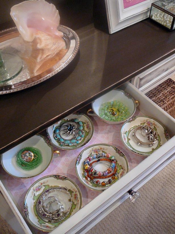 Tea Cup and Saucer Jewelry Organizers