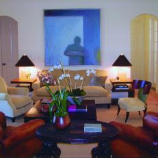 Transitional Living Room With Artwork