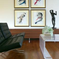 Art Gallery Wall in Contemporary Living Room