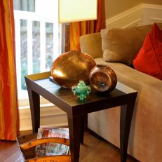 End Table With Metallic Decor