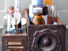 Vintage Drawers Contain Bathroom Clutter