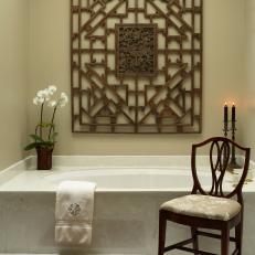 Bathroom With Chinese Window Screen