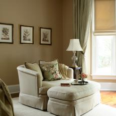Cream-Colored Chair and Ottoman