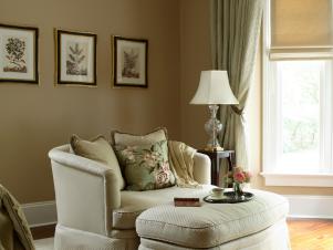 Cream-Colored Chair and Ottoman