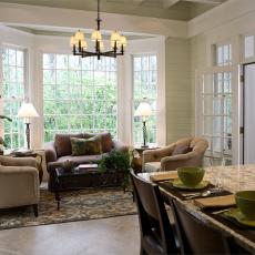 Cozy Kitchen Sitting Area With Bay Window Backdrop