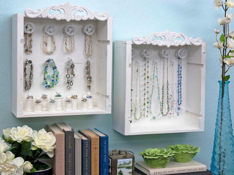 White Jewelry Wall Organizers