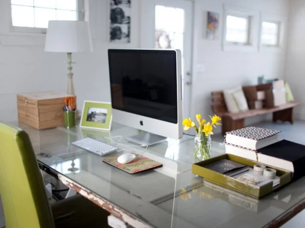 Repurposed Vintage Wood Door Turned Desk 