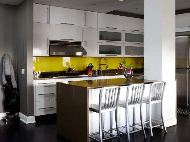 Modern Yellow and White Kitchen 