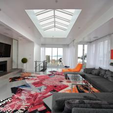 Penthouse Living Room With Skylight