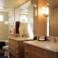 Modern Bathroom With Dual Vanities