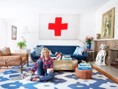 Emily Henderson in Eclectic Living Room