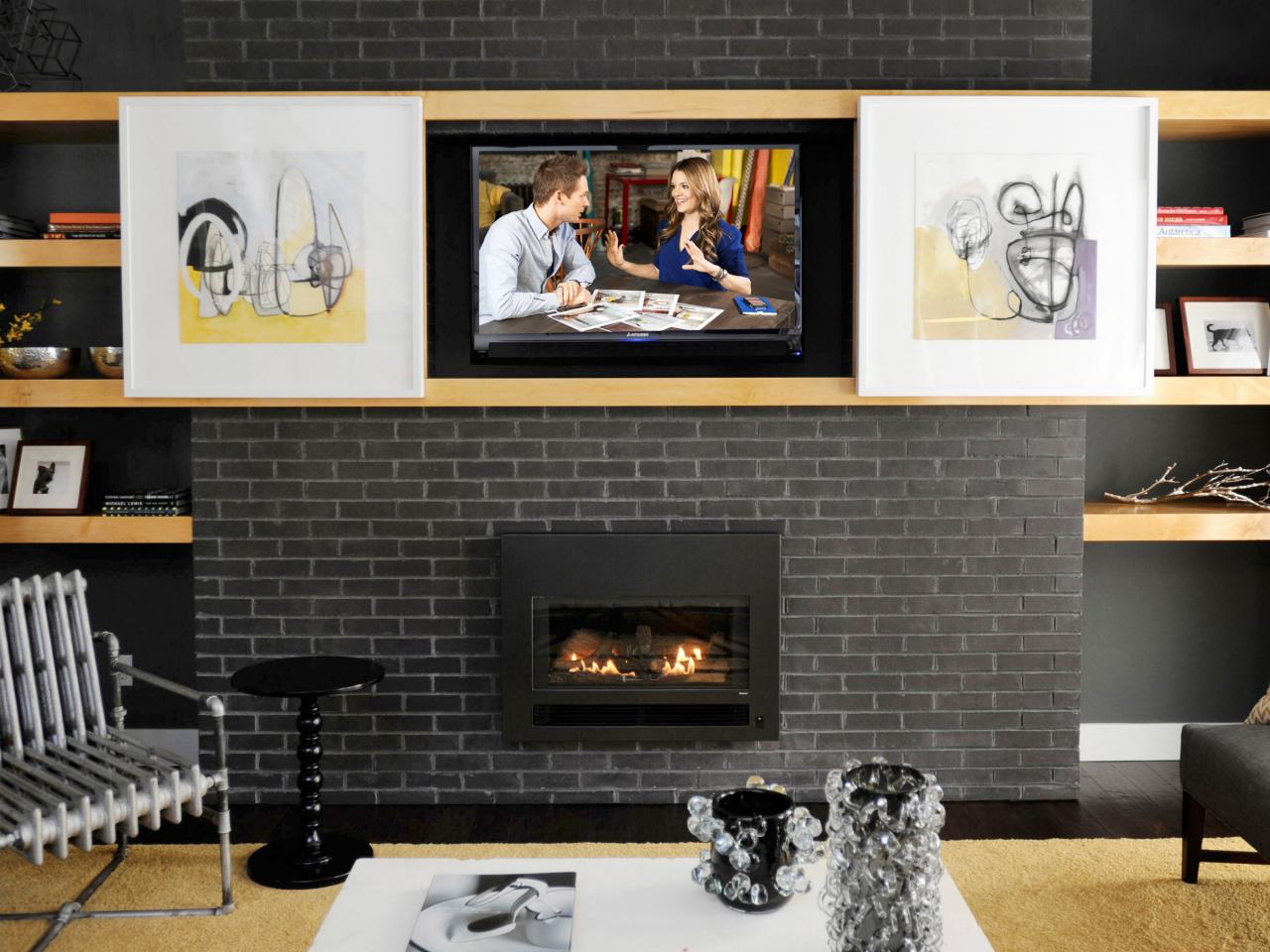 HGTV On How To Blend A Big Screen TV Into The Decor HGTV