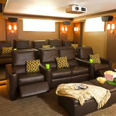 Brown Contemporary Home Theater