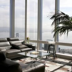 Modern Living Room With View of the Bay