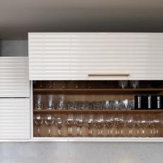 Modern White Cabinet With Lift Doors