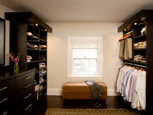 Wood Cabinets in Walk-In Closet