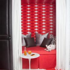 Red and White Closet Sleeping Area