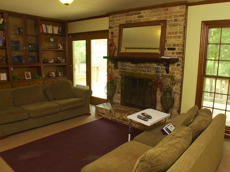 Before: Green and Red Living Room