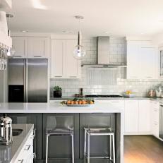 Lovely White and Stainless Steel Contemporary Kitchen