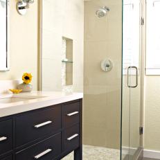 Sleek Modern Bathroom With Glass-Wall Shower