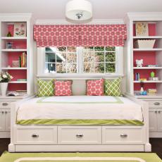 Kid's Traditional Pink and White Bedroom