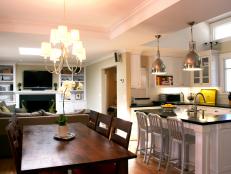 Combined Transitional Kitchen and Dining Room