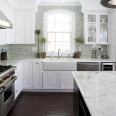 White Kitchen With Tile Backsplash