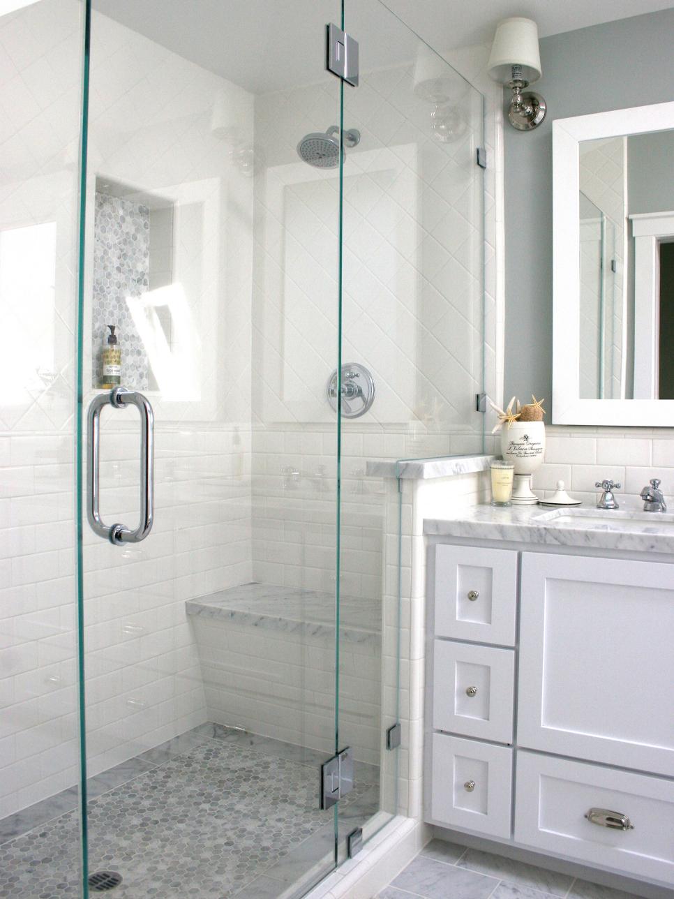 Tiled, Walk-In Shower in Contemporary Bathroom | HGTV